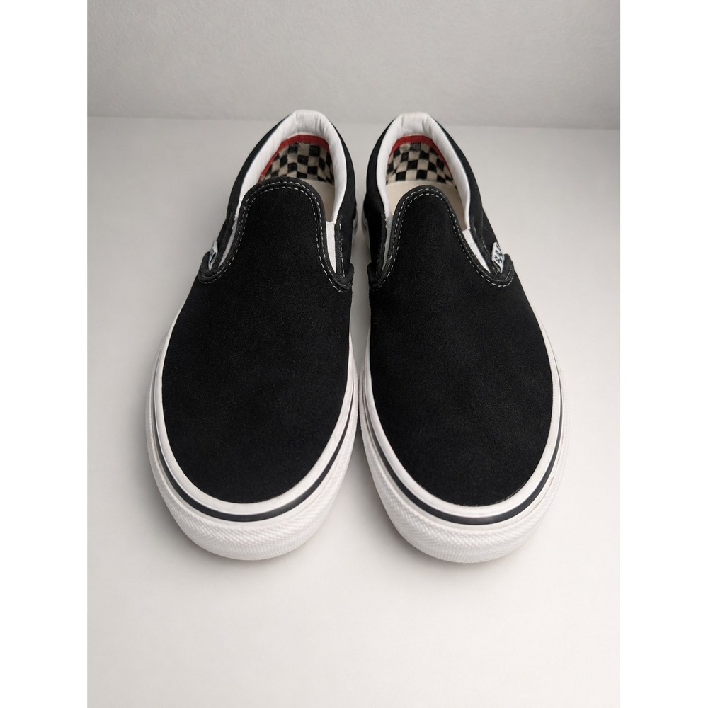 Vans PopCush Classic Slip-On Black Suede Skate Shoes Women's 6.5 Men's 5